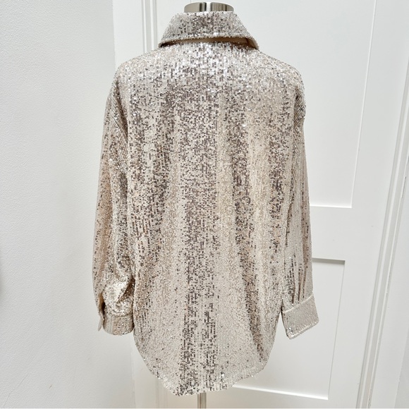 BB DAKOTA Shimmer Sequin Shirt Jacket - Picture 8 of 14